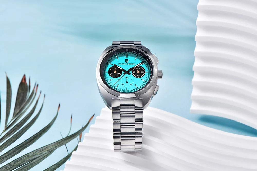 PAGANI DESIGN Panda Mens Watches Quartz Luxury Watch For Men Chronograph VK63 Wristwatches AR Sapphire Waterproof Luminous Clock