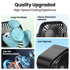 TOPK Mini ventilador portátil USB de 4 pulgadas para acampar, ventilador personal de mesa de escritorio silencioso de 3 velocidades, 360 ° Ajuste de ventiladores de pie para la habitación del hogar
