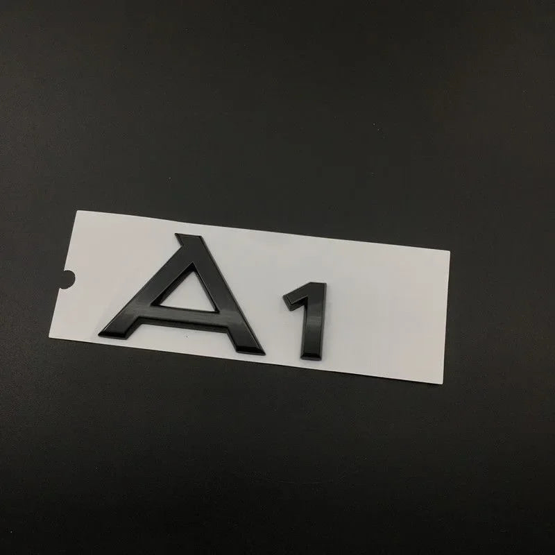 AUDI A1 4 Ring logo ABS Black Car Hood Front Bonnet Grill Rear Trunk Emblem Badge Sticker A1 Mark 30TFSI Emblem For Audi A1