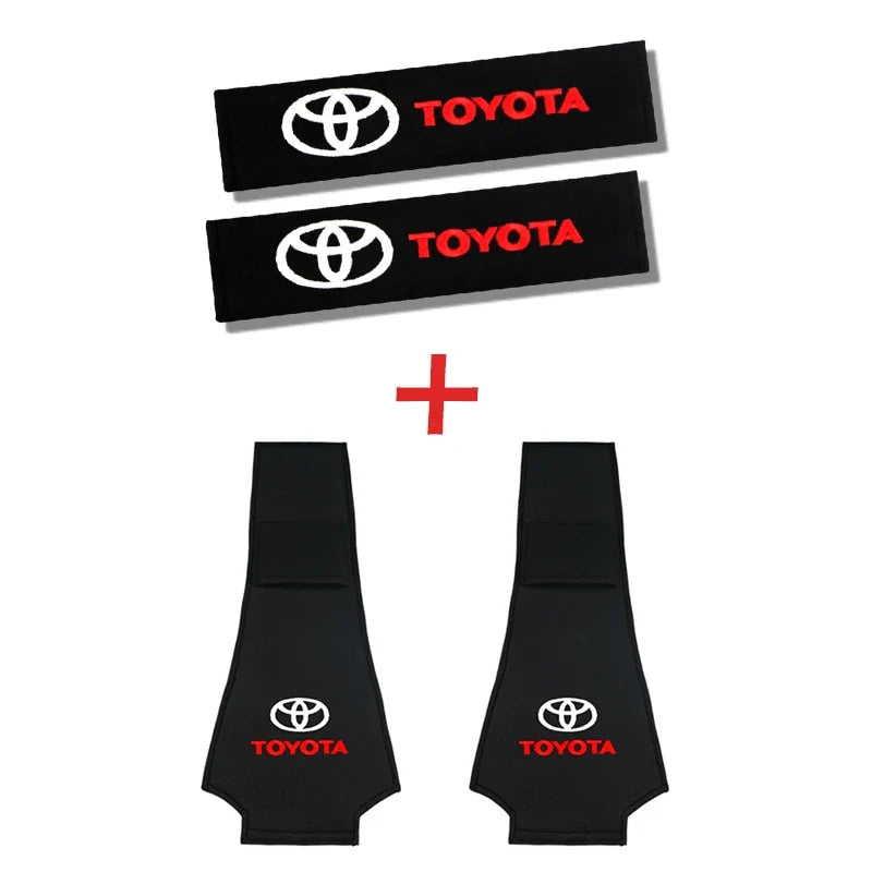 Car exterior annual inspection stickers For Toyota Car Set Car Head Neck Rest Pillow Auto Seat belt Pads Headrest cover