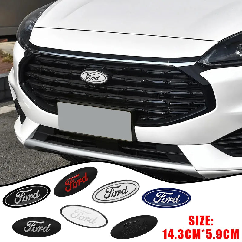 Car Front Grille Emblem Rear Trunk Logo Badge For Ford Fiesta Focus 2 3 Mondeo Edge Ranger Fusion Kuga S-MAX Transit Accessories