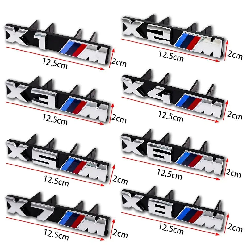 Car Front Grille Badge Logo Sticker M Series Number Sticker ABS Logo Suitable for BMW X2M X3M4 X5M X6M 7 F48 G01 E84 F10 F30 G11
