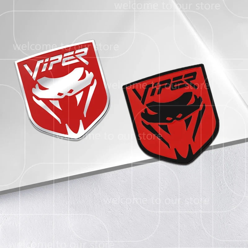 3D VIPER Car Sticker Front Grille Zinc Alloy Emblem For Charger Journey Durango Caliber Body Accessories Rear Trunk Badge Decal
