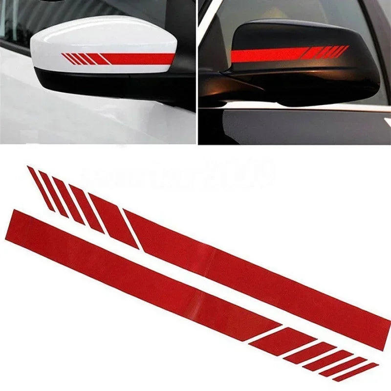 Pegatinas de rayas para espejo retrovisor de coche, calcomanías de vinilo reflectantes, decoración de moda, pegatina impermeable, accesorios exteriores