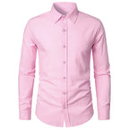 Cotton Linen Shirt for Men Slim Fit Tops Long Sleeve Bussiness Shirt Spring Autumn Casual Formal Men's Shirts