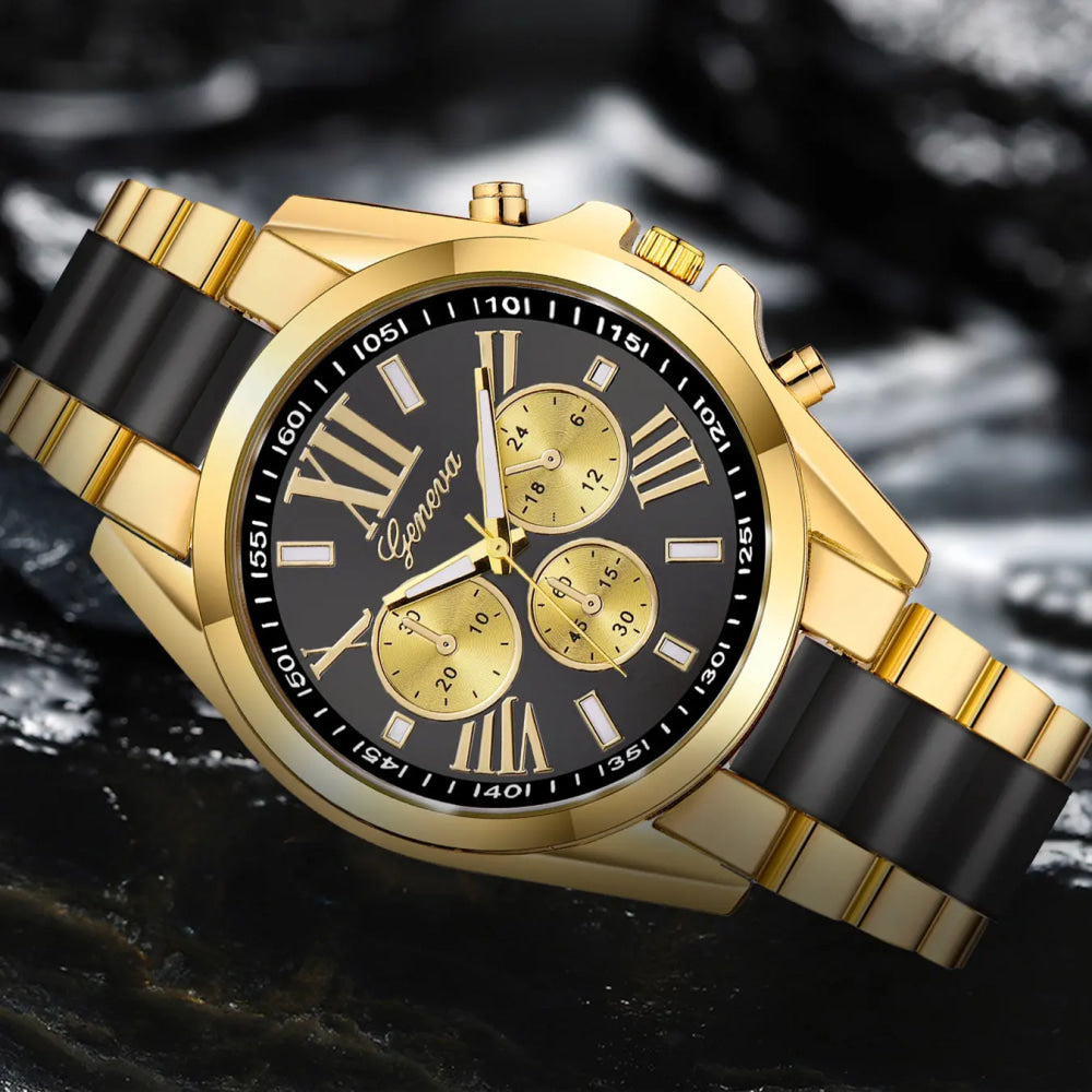 Men Exquisite Watches Luxury Golden Quartz Steel Wristwatch Fashion Classic Masculino Relogio Casual Business Clock Male Saati