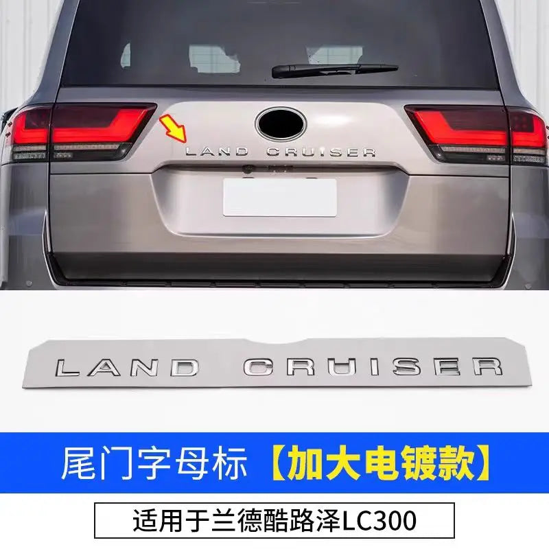 Hood Letter Badge Trunk Rear Letter Emblem Door Side Badges Suitable for Toyota Land Cruiser LC300