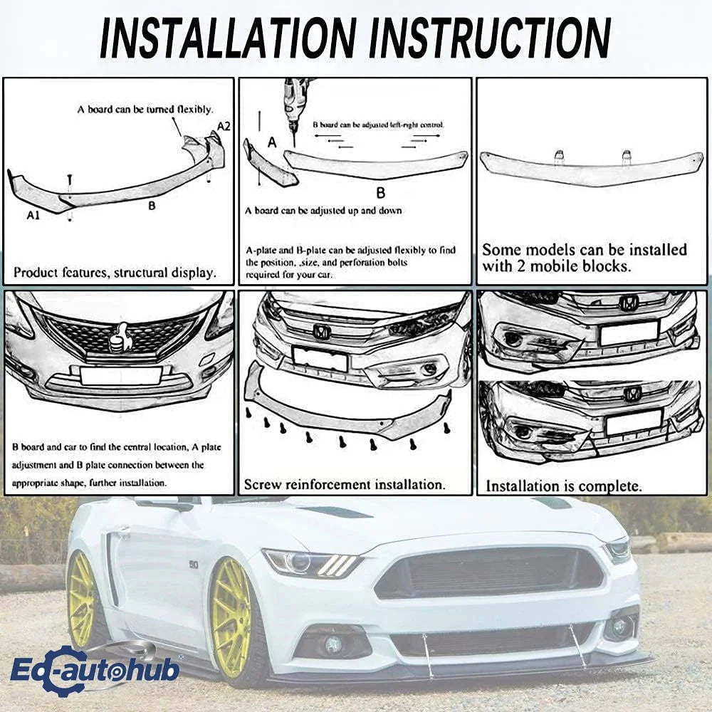 Front Bumper Lip Splitter Spoiler for Chevrolet Camaro SS 1LE ZL1 1997-2021 Fits Perfectly Enhance Vehicle's Aesthetic