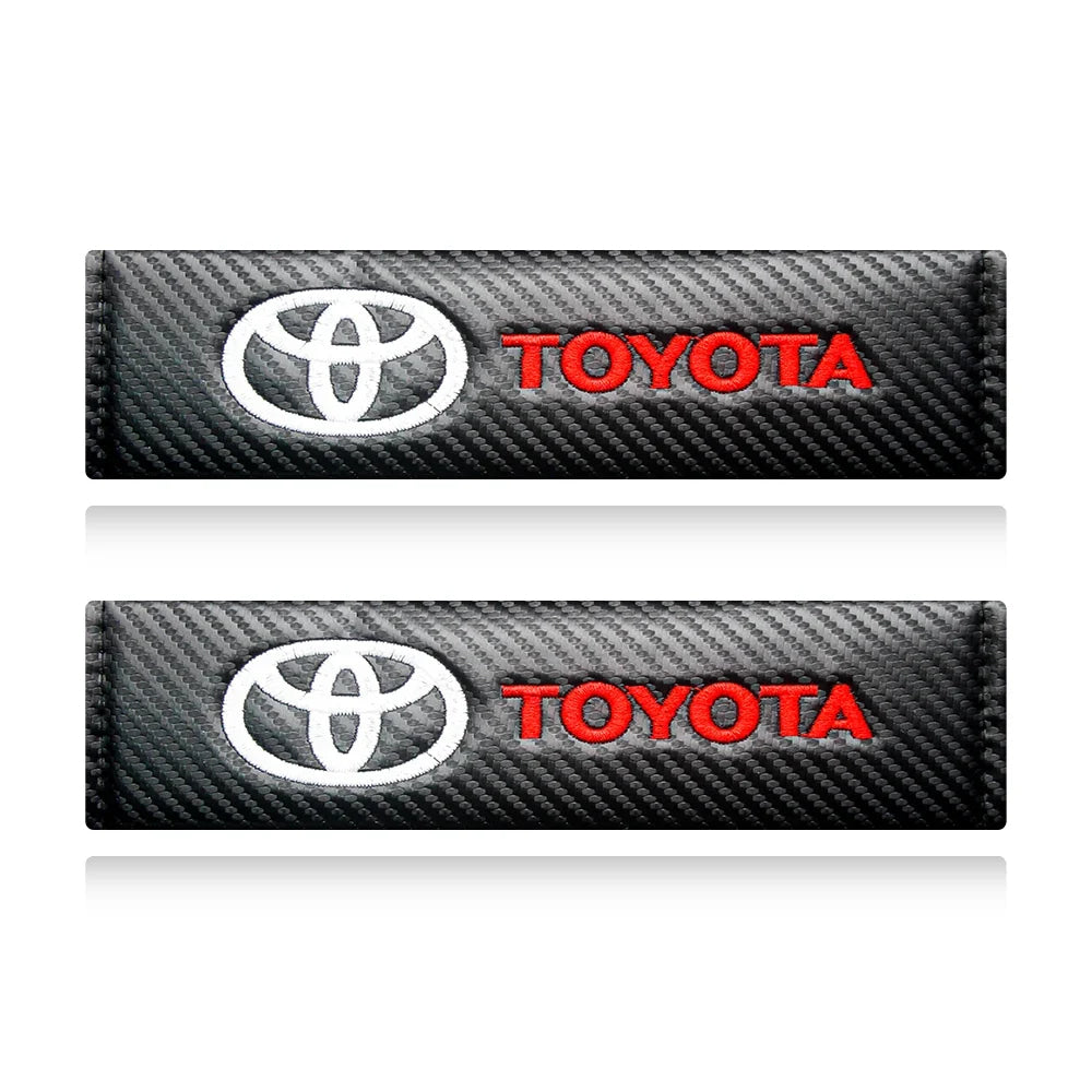 Auto sticker For Toyota Camry Car Seat Belt Cover Carbon Fiber Leather Shoulder Protection Cover Corolla E150 Rav4 Mark 2 Reiz
