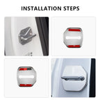 4PCS Car Door Lock Cover Stainless Steel Protection Accessories For Lincoln Continental MKZ Town-car Navigator MKX Energy Zephyr