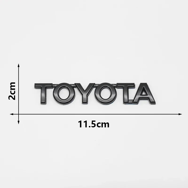 3D ABS Glossy Black Silver Letters Trunk Emblem Stickers Car Accessories Modified For Toyota camry chr corolla rav4 Car Sticker