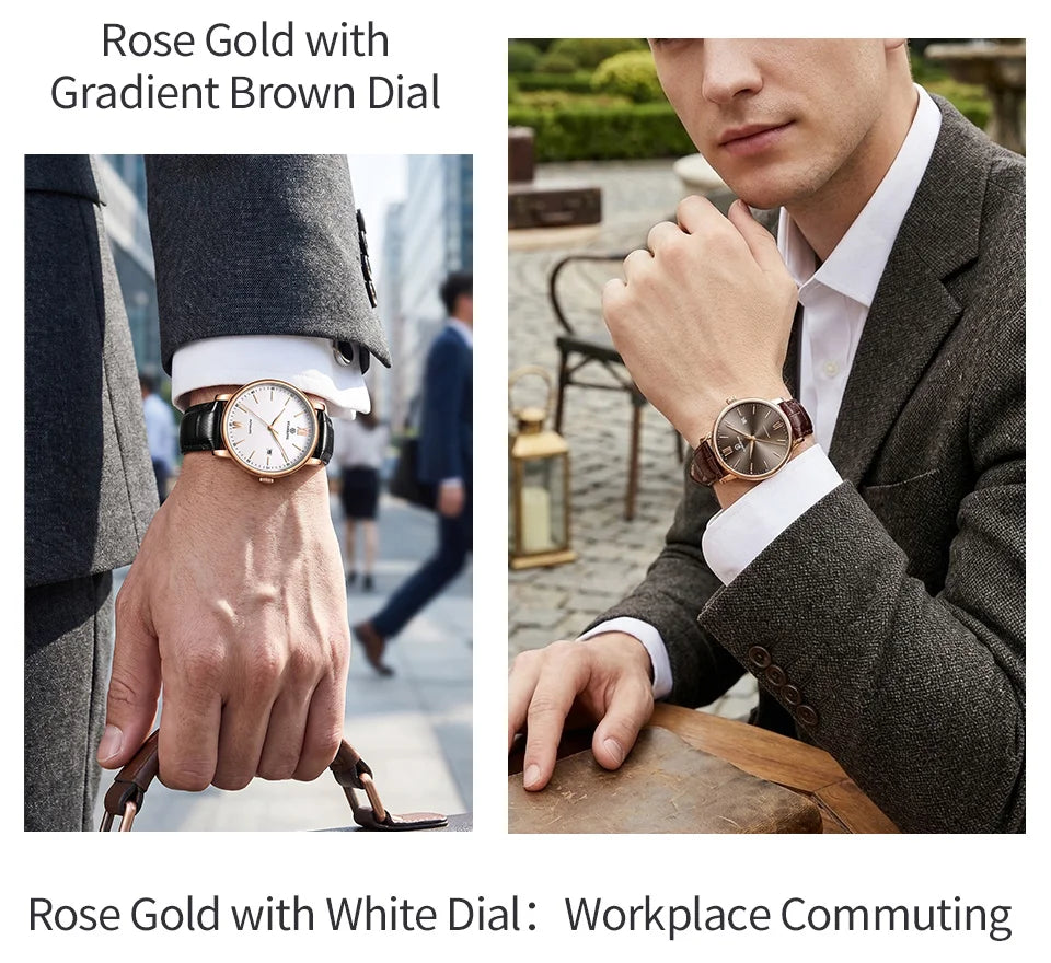 STARKING Sapphire 8215 Automatic Watch Fashion Sports Business Casual Wristwatch Waterproof Wear-resistant Watch Gifts for Men