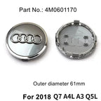 4pcs AUDI 60/61/68/69/77MM/135MM Car Wheel Center Hup Cap Cover for A6L A7 A8 A3 A4 A5 A6 S3 S4 Q3 Q5 Q5L Q7 RS3 RS4 RS5 RS6 TT