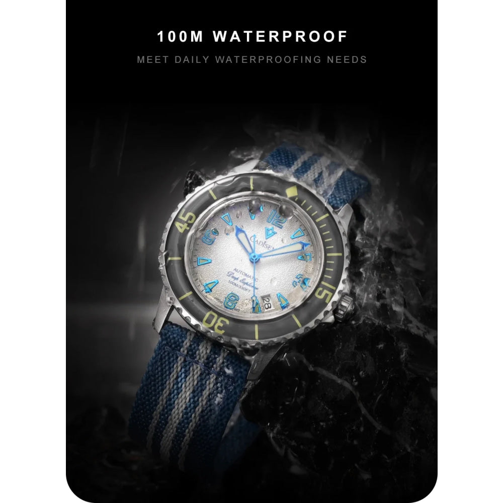 CADISEN Deep Explorer 2025 New Automatic Mechanical Watch Man Canvas Strap Wristwatch MIYOTA  Luxury Luminous Waterproof Watches