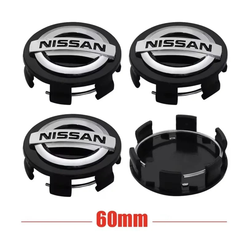 4Pcs 54/60mm Car Wheel Center Hub Caps Cover For Nissan Qashqai Juke Pulsar Sentra Altima Patrol Micra Replacement Accessorie