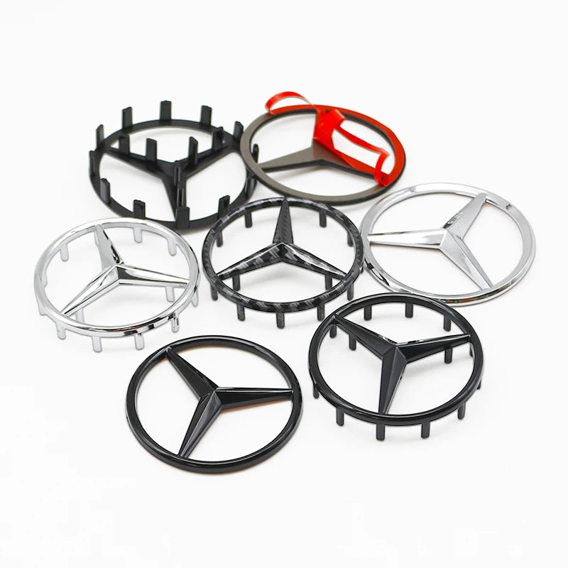 52mm 57mm Pins Sticker Car Steering Wheel Emblem Badge For Mercedes C E S Class CLA CLS W212 W205 W204 Styling Accessories Trim