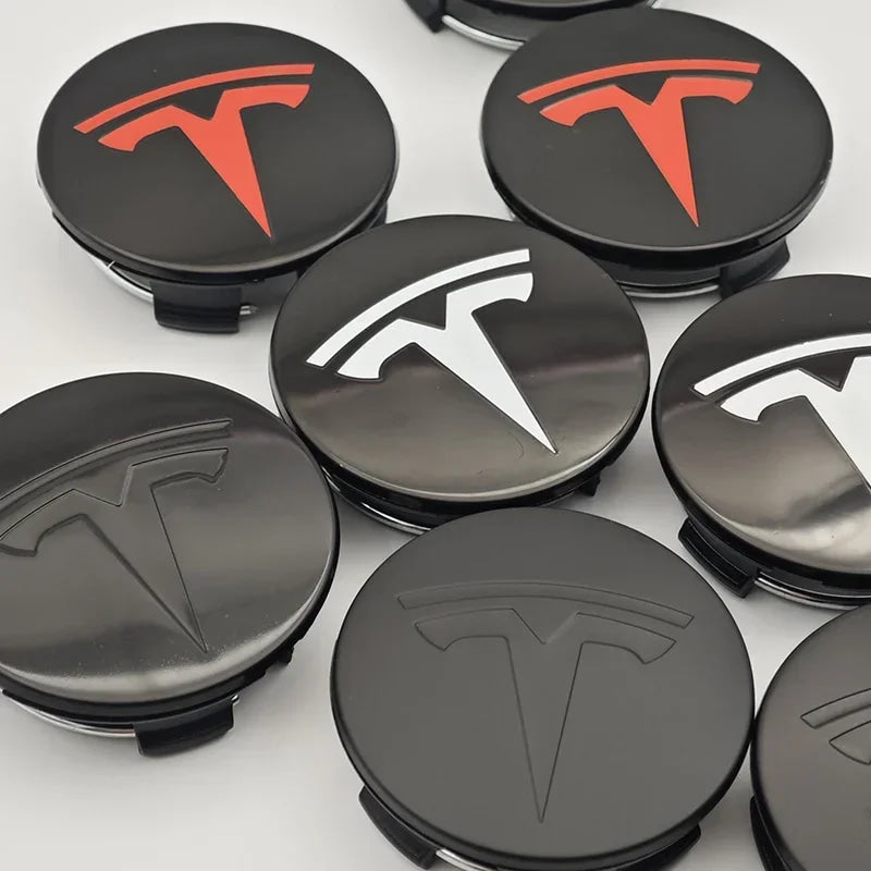 4Pcs 56mm ABS Tesla Wheel Center Hub Cap Emblem Logo Car Rims Cover Hubcap For Tesla Model 3 Y X S Original Badge Accessories