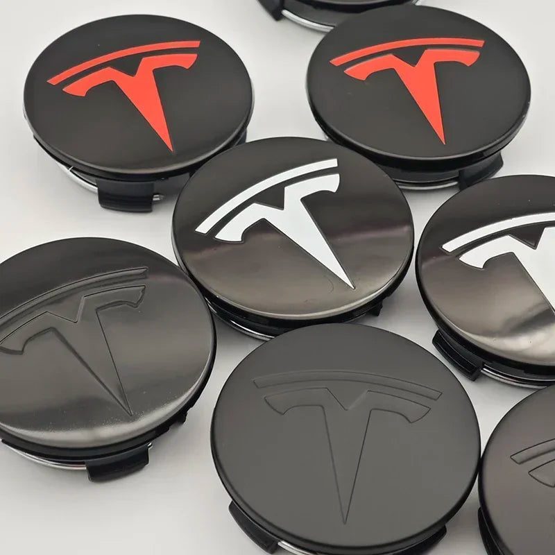 4Pcs 56mm ABS Tesla Wheel Center Hub Cap Emblem Logo Car Rims Cover Hubcap For Tesla Model 3 Y X S Original Badge Accessories