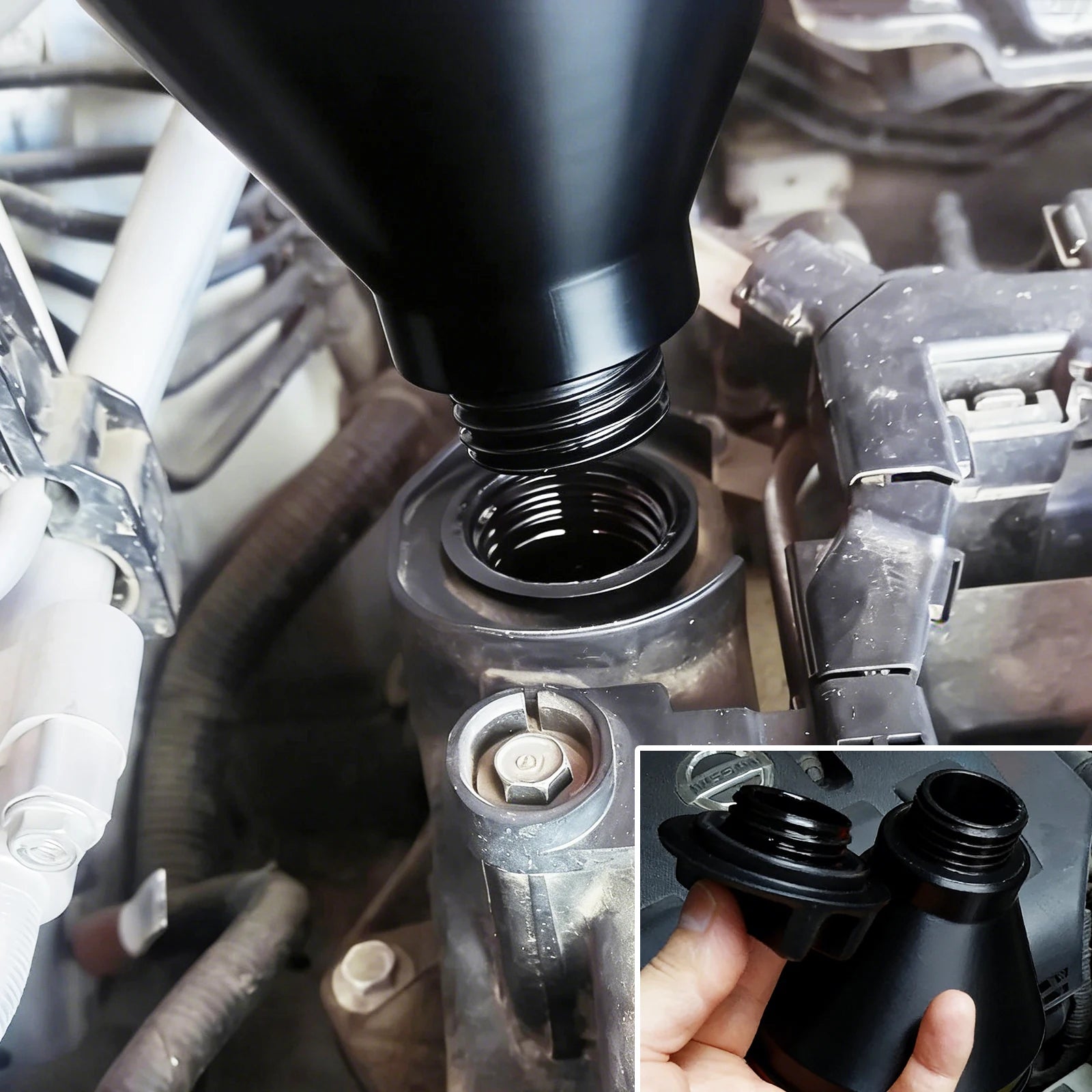 Car Engine Oil Funnel Filler No-Spill For Honda Civic Accord 2002-2025 For CR-V Fit Jade City For Stepwgn Oil Change Funnel