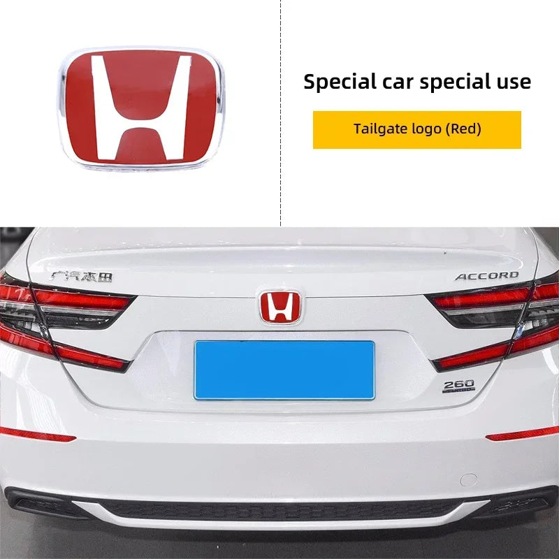 Car Logo Badge Front Grille Trunk Steering Wheel Decoration Accessories For Honda Fit GK5 HRV Vezel Accord Civic Cars Emblem