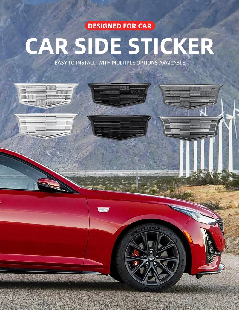 ABS Car Body Stickers Side Decals Emblem for Cadillac CT5 XT5 XT6 Escalade CTS DTS SLS XLR ATS SRX Tiburon Deville Accessories
