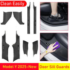 For Tesla Model Y Juniper 2025 2026 Front Rear Door Sill Guard Anti Scratch Dirt Resistant Threshold Strips Interior Accessories