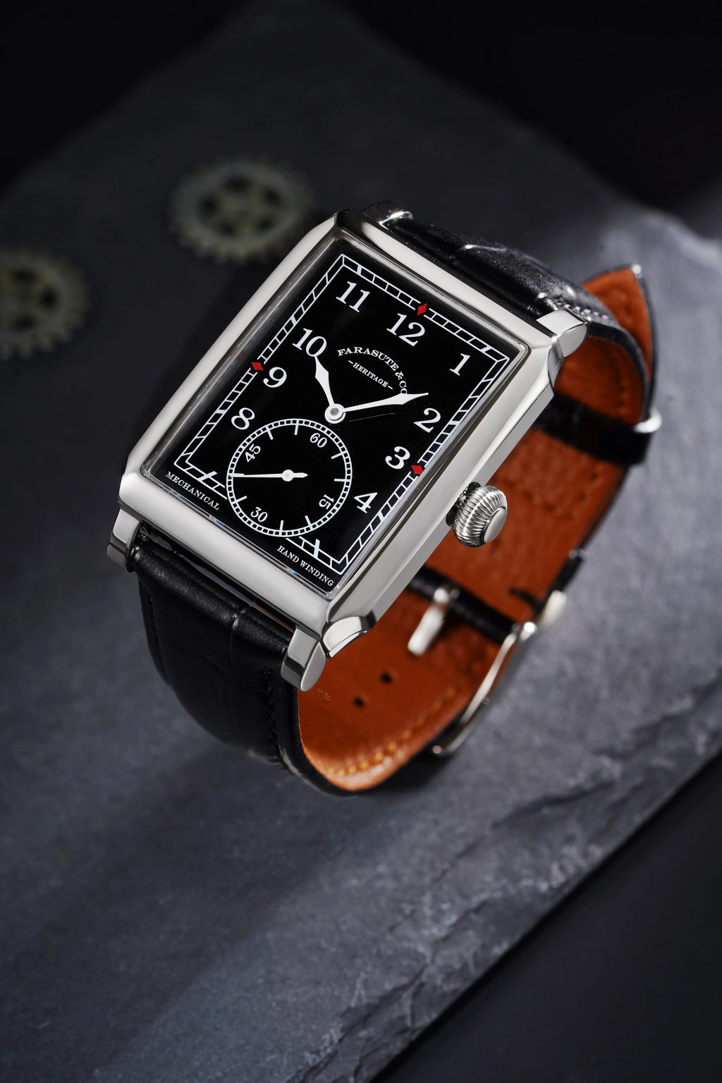 FARASUTE 2026 New Retro Wristwatches Men Casual Manual Square Customized Mechanical Movement Watch Male Sapphire Glass reloj