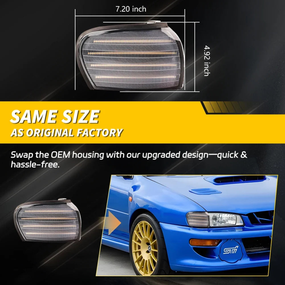 2X Front Corner Side Marker Light Parking Light Turn Signal Light LED For 1995 1996 1997 1998 1999 2000 2001 Subaru Impreza WRX