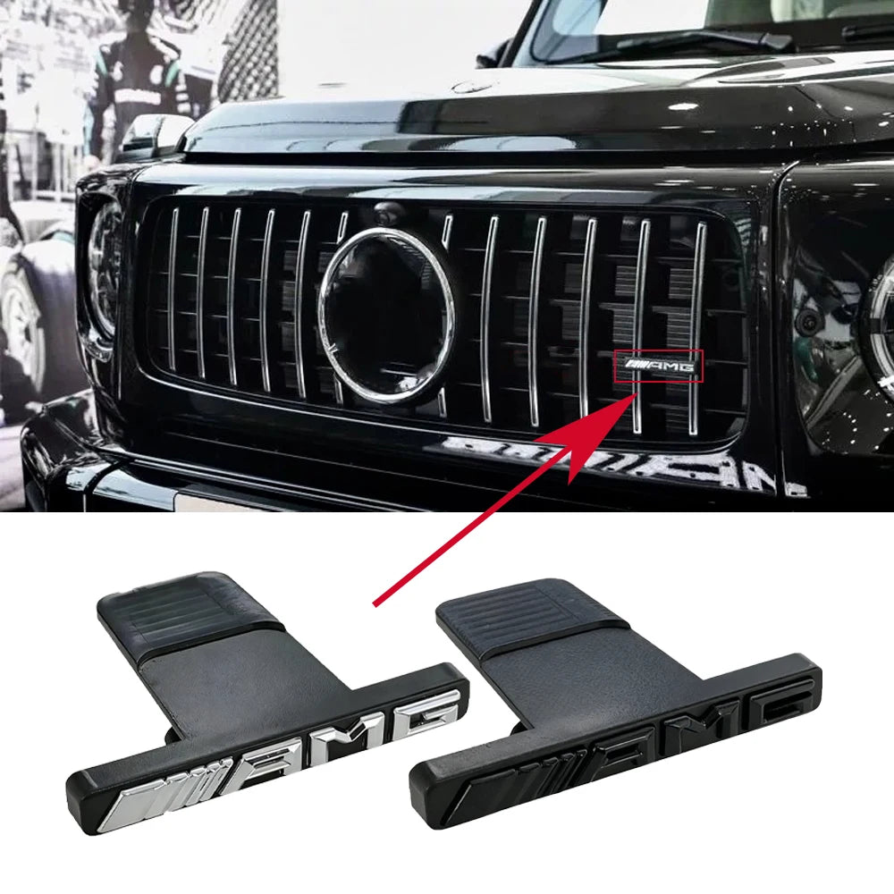 For Mercedes Benz W203 W204 W205 W210 w211 W124 W169 W176 W177 W202 ABS 3D AMG Logo Emblem Car Front Grille Badge accessories