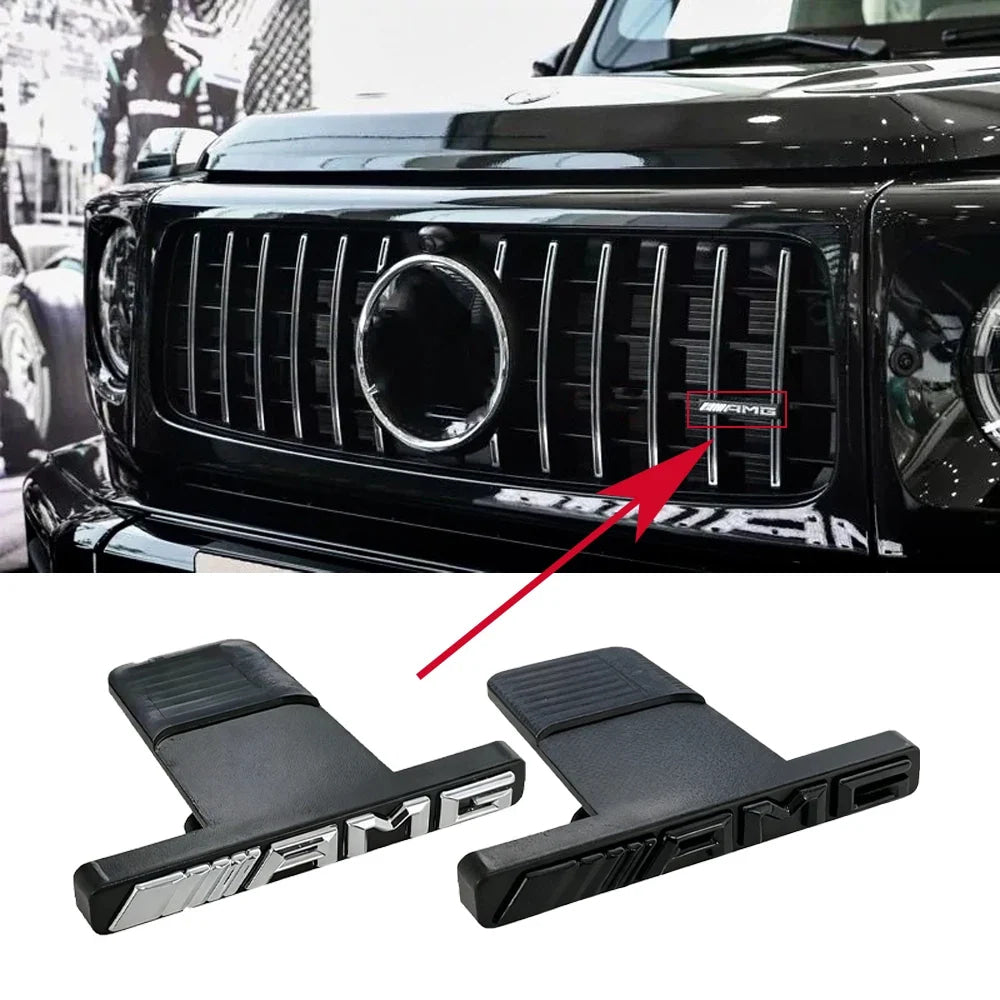 For Mercedes Benz W203 W204 W205 W210 w211 W124 W169 W176 W177 W202 ABS 3D AMG Logo Emblem Car Front Grille Badge accessories