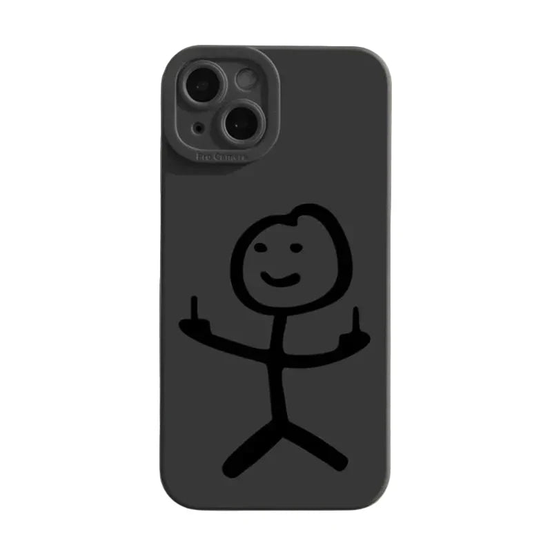 Cartoon Matchman Phone Case For iPhone 11 12 13 14 15 Pro Max XR XS X 7 8 Plus SE 2020 Shockproof Matte Soft TPU Silicone Cover