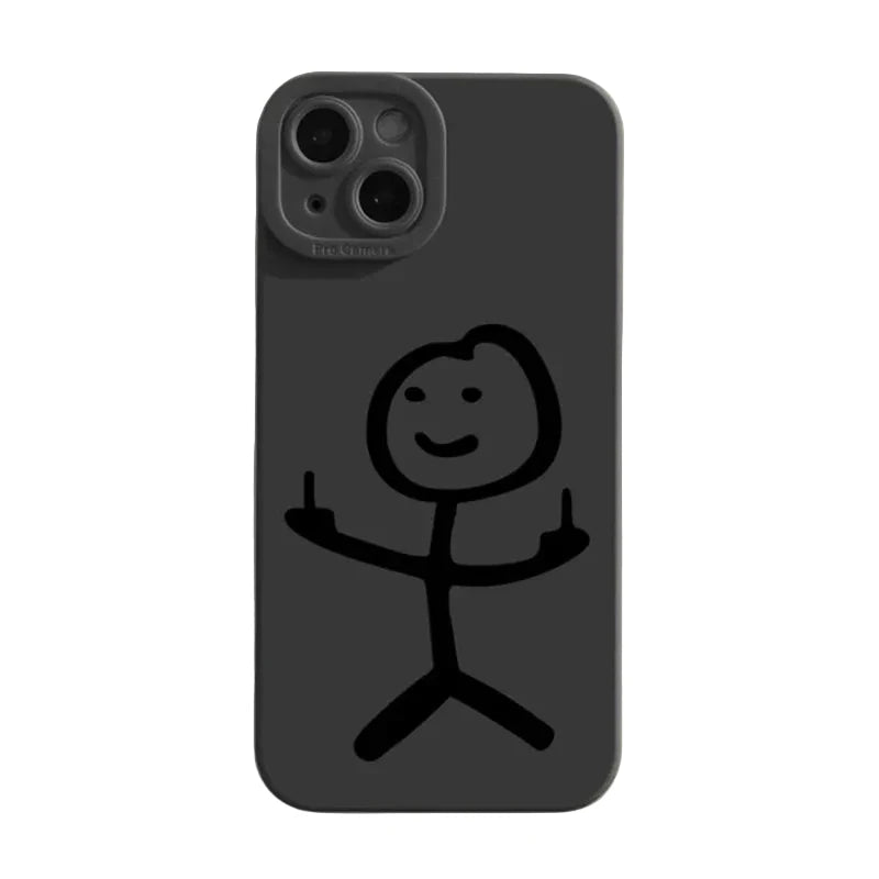 Cartoon Matchman Phone Case For iPhone 11 12 13 14 15 Pro Max XR XS X 7 8 Plus SE 2020 Shockproof Matte Soft TPU Silicone Cover