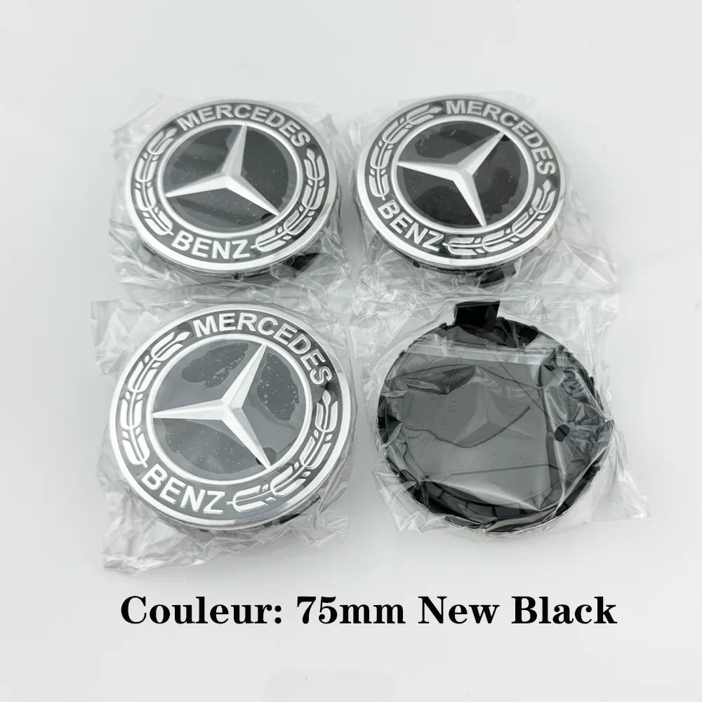 Car silver Red 4pcs 75mm Wheel Center Hub Caps 4Pcs For Mercedes Benz AMG A0004000900 W212 W205 W204 W211 W213 Accessories