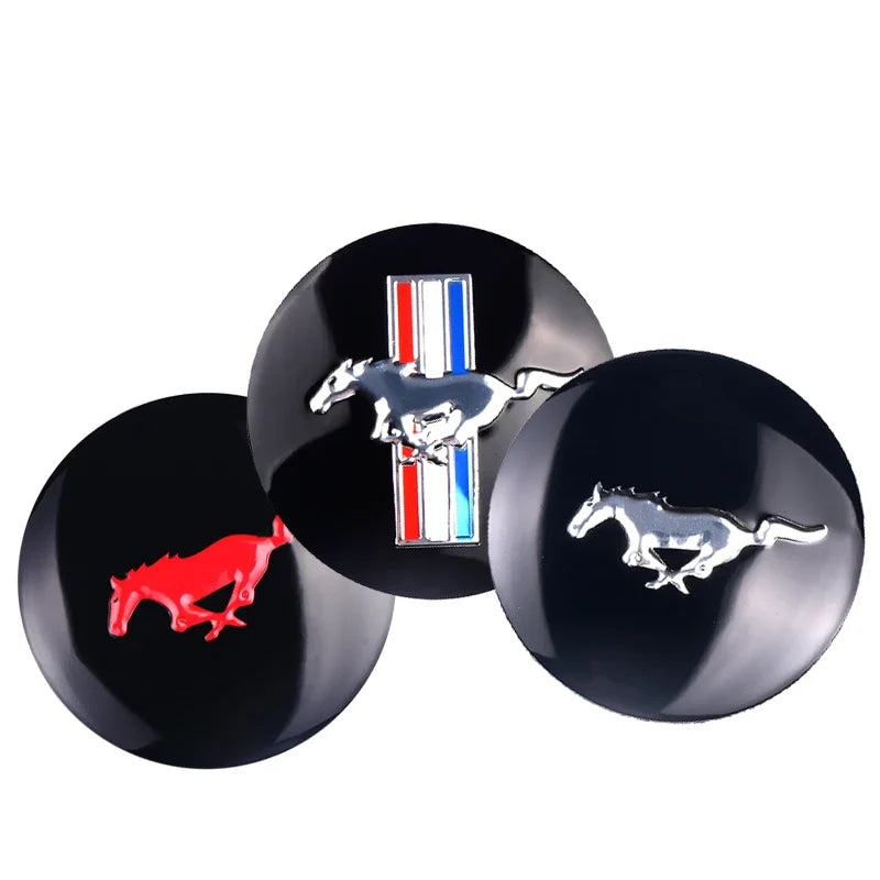 56mm Car Wheel Center Hub Cover Stickers Hub Decals For Ford Mustang Mondeo Focus Fusion Kuga Transit Edge Decoration Accesorios