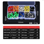 400 Uds Kit de terminales de engarzado conector de cable terminador de engarzado Termina aislado prensado en frío E0508 7508 1008 1510 2512 4012