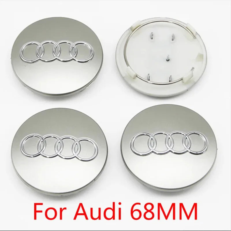 4PCS 60mm 61mm 68mm 69mm 77mm Car Wheel Center Cap Hub Cover Badge For Audi A6 A3 A4 A5 A6 Q2L Q3 Q5 Q7 Q8 R8 Hubcap Accessories