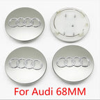 4PCS 60mm 61mm 68mm 69mm 77mm Car Wheel Center Cap Hub Cover Badge For Audi A6 A3 A4 A5 A6 Q2L Q3 Q5 Q7 Q8 R8 Hubcap Accessories