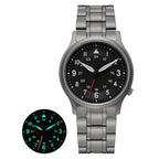 BERNY Titanium Watches for Men Classic Mens Field Watch Easy Read Outdoor Quartz Wristwatch Super Luminous Sapphire 5ATM