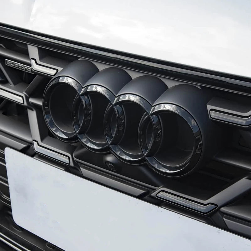 4Rings Logo ABS Chrome Black For Audi A3 A4 A5 A6 A7 A8 C7 C6 C5 B5 B6 B7 TT Car Front Hood Emblem Bonnet Auto Badge Rear Trunk