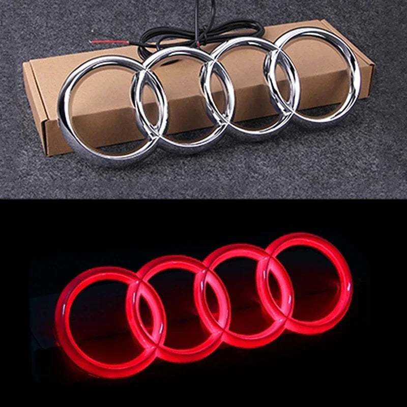 for Audi LED Logo Light Car Front Grille Badge Emblem Sticker A3 A4 A5 A6 Q5 RS5 A4L Q3 A8 Decals Auto Exterior Decoration