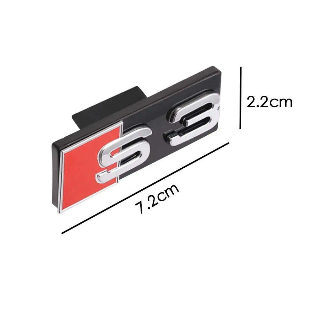 1pc ABS For Audi S4 S3 S5 S6 S7 S8 Letters Car Front Grille Hood Badge Emblem Logo Stickers Auto Exterior Decoration Accessories