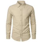 Cotton Linen Shirt for Men Slim Fit Tops Long Sleeve Bussiness Shirt Spring Autumn Casual Formal Men's Shirts