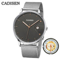 CADISEN Swiss Ronda 715 Quartz Watch Mans 7MM Ultra-thin Dial Sapphire Luminous Stainless Steel Milano Mesh Strap Watches Men