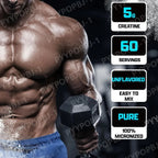 Creatine Monohydrate Powder 60 Servings Unflavored 5g Micronized Creatine Powder Gluten Free