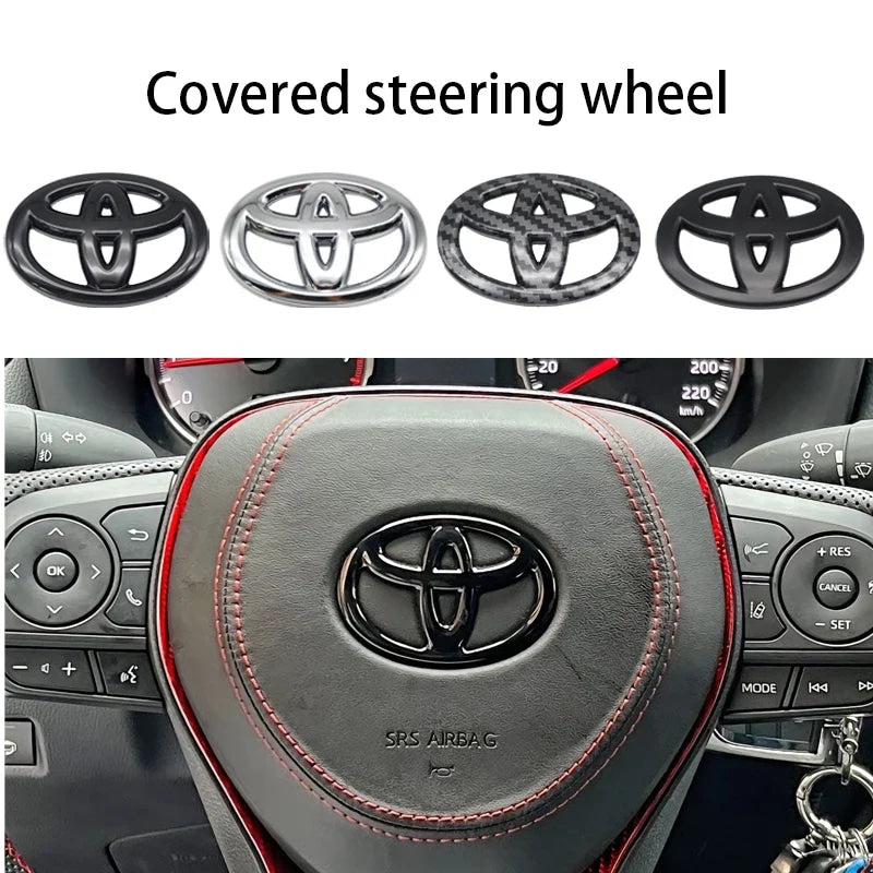 3D ABS Steering Wheel Emblem Cover Logo Badge Sticker for Toyota Corolla RAV4 Prius CHR Yaris Avensis Camry Auris Verso Accessor