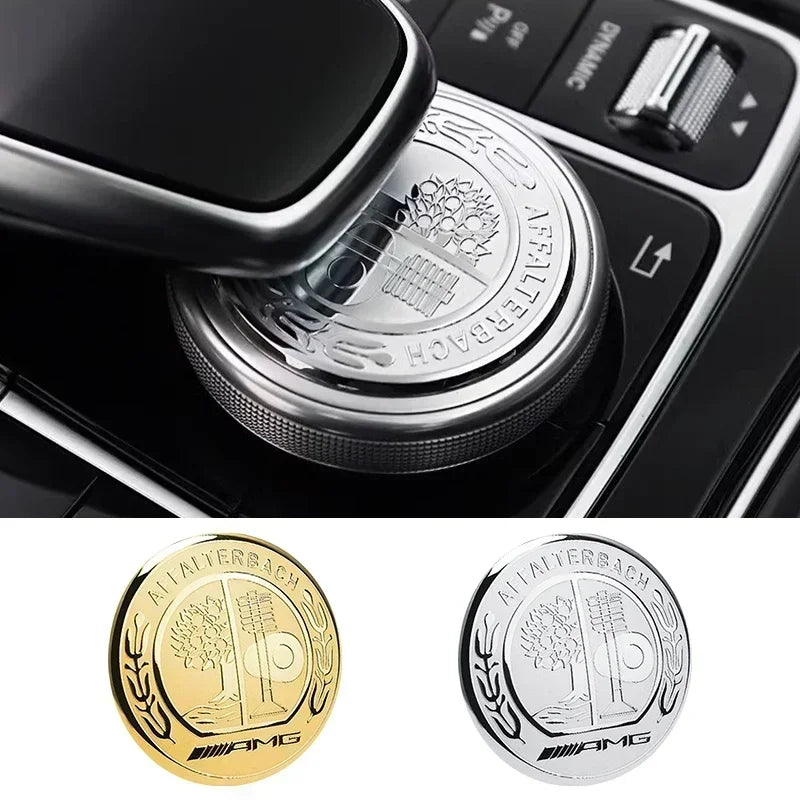 1pc 48mm Car Central Control Multimedia Knob Cover Sticker For Mercedes Benz AMG GLC GLE CLA GLA W205 W211 W213 Car Accessories