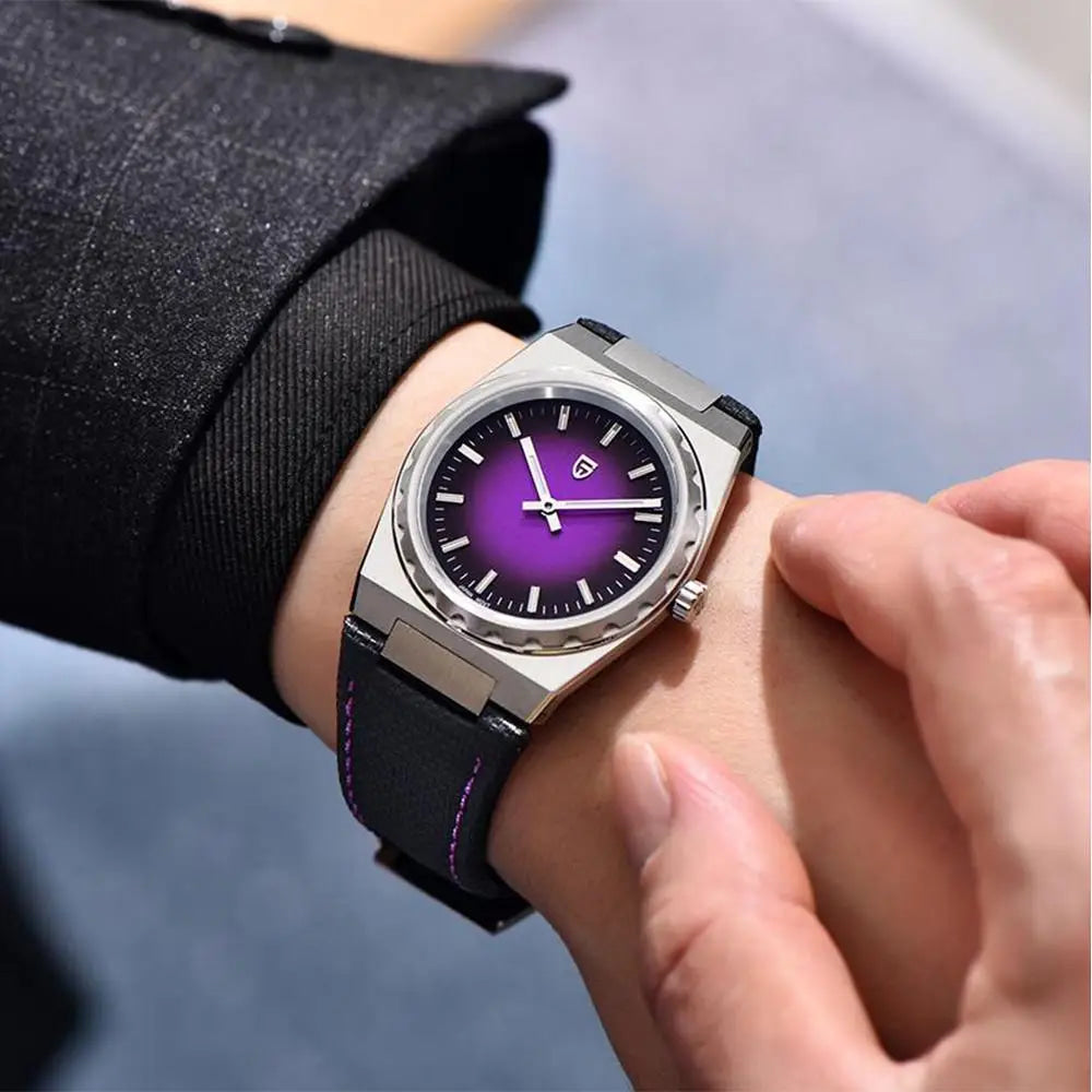 PAGANI DESIGN Men's Sport Quartz Watches Ultra-Thin 7mm Series 222 Sapphire Stainless Steel Waterproof Watches for Man