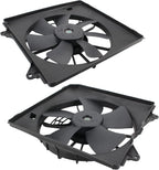 2Pcs AC Condenser Radiator Cooling Motor Fan Black For 2013-2017 Honda Accord Touring