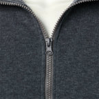 Chaqueta deportiva informal con cuello levantado y cremallera para hombre, top de color sólido para hombre