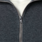 Chaqueta deportiva informal con cuello levantado y cremallera para hombre, top de color sólido para hombre